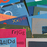 Kartenset Kasachisches Alphabet – Punktgeläut Design-Postkarten