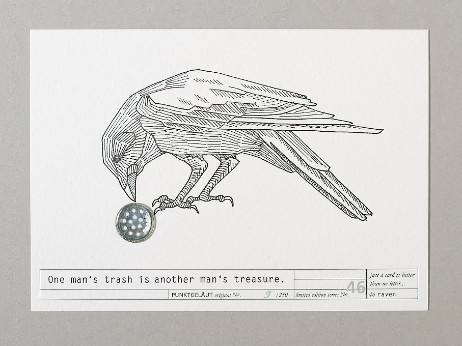 PUNKTGELÄUT Postkarten * Trash-Serie Nº 46 (Rabe 9/250)