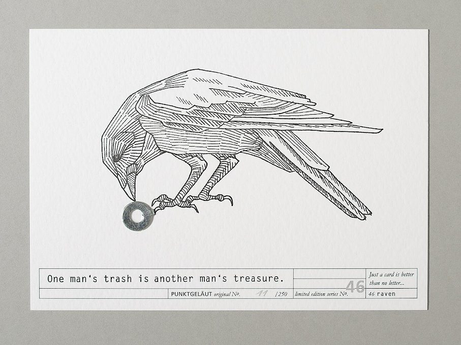 PUNKTGELÄUT Postkarten * Trash-Serie Nº 46 (Rabe 11/250)