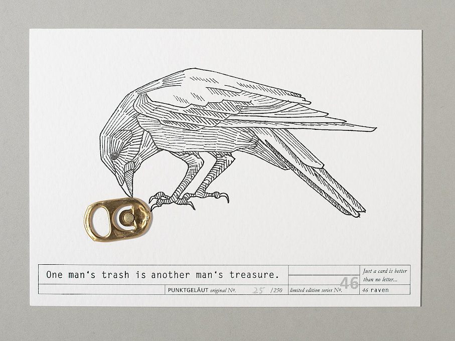 PUNKTGELÄUT Postkarten * Trash-series Nº 46 (Raven 25/250)