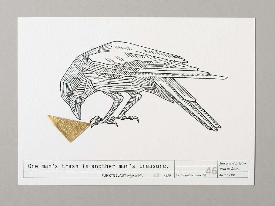 PUNKTGELÄUT Postkarten * Trash-series Nº 46 (Raven 29/250)