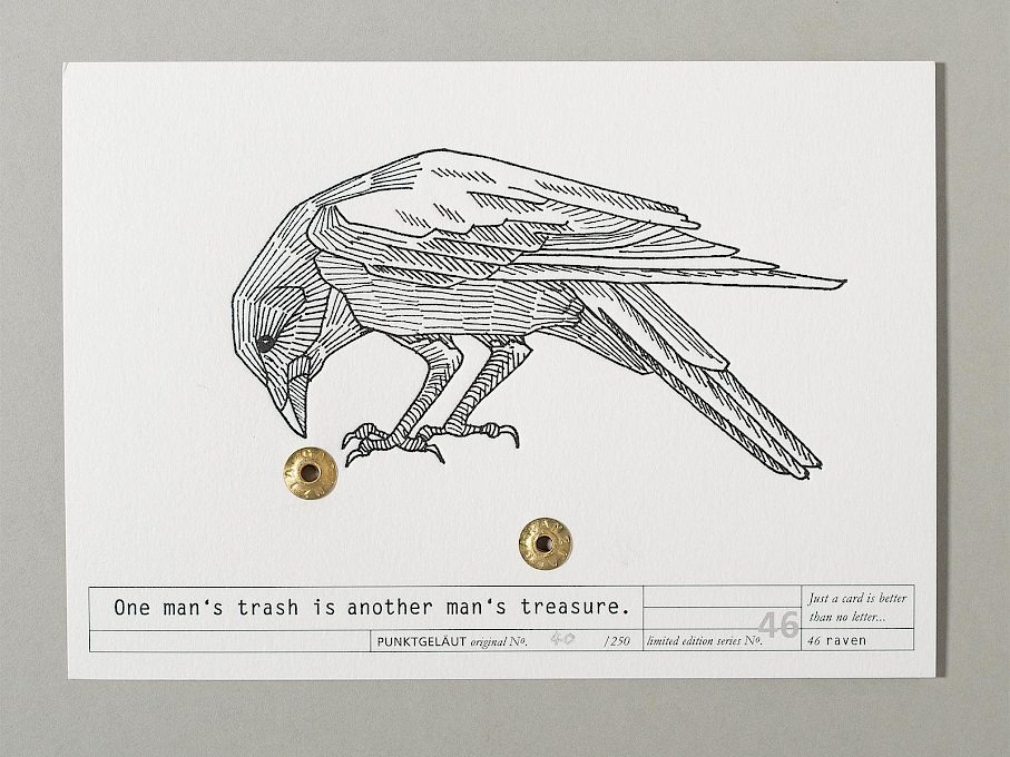 PUNKTGELÄUT Postkarten * Trash-Serie Nº 46 (Rabe 40/250)