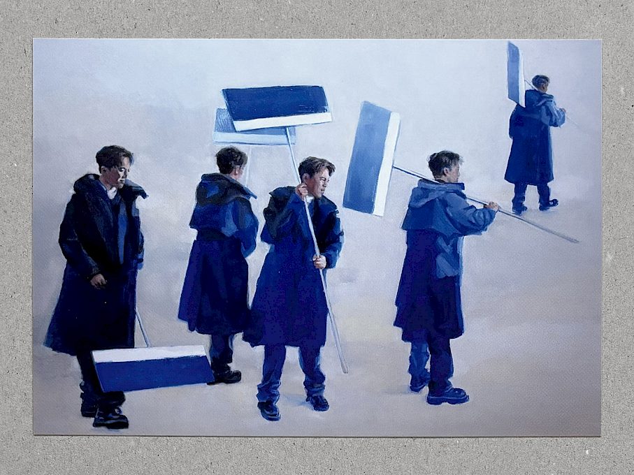 PUNKTGELÄUT Postkarten * blue sign